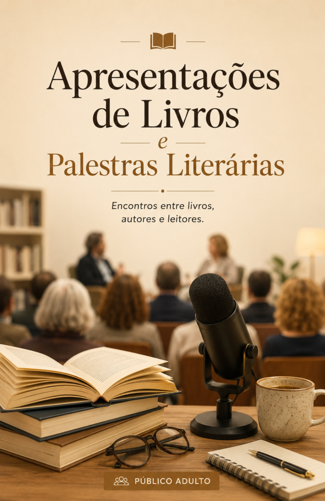 Apresentações de livros e palestras literárias
